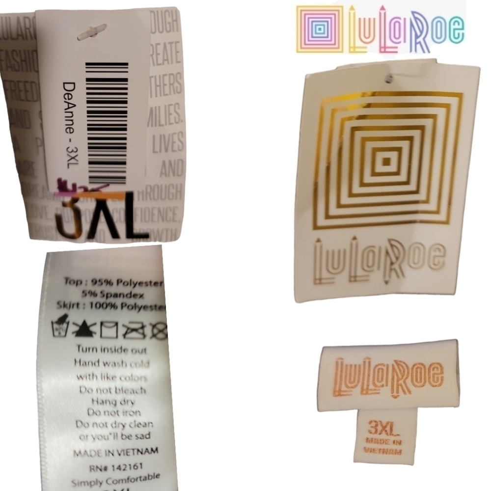 LULAROE DeAnne Wrap Dress Black & Silver Size 3XL New With Tags Party Wedding - Picture 10 of 12
